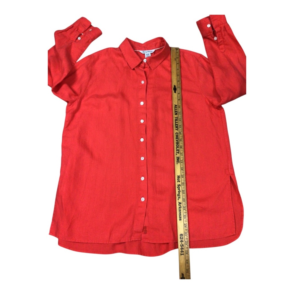 Tommy Bahama Women’s Linen Button-Down Tunic Shirt Cottagecore - Picture 7 of 12